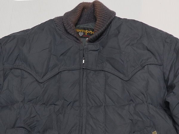 NJ94テンプコTEMPCOアメリカ古着アメリカ製ダウンジャケット90’SビンテージMチャコールグレー系ナイロンジャケット/アウトトドアジャケト