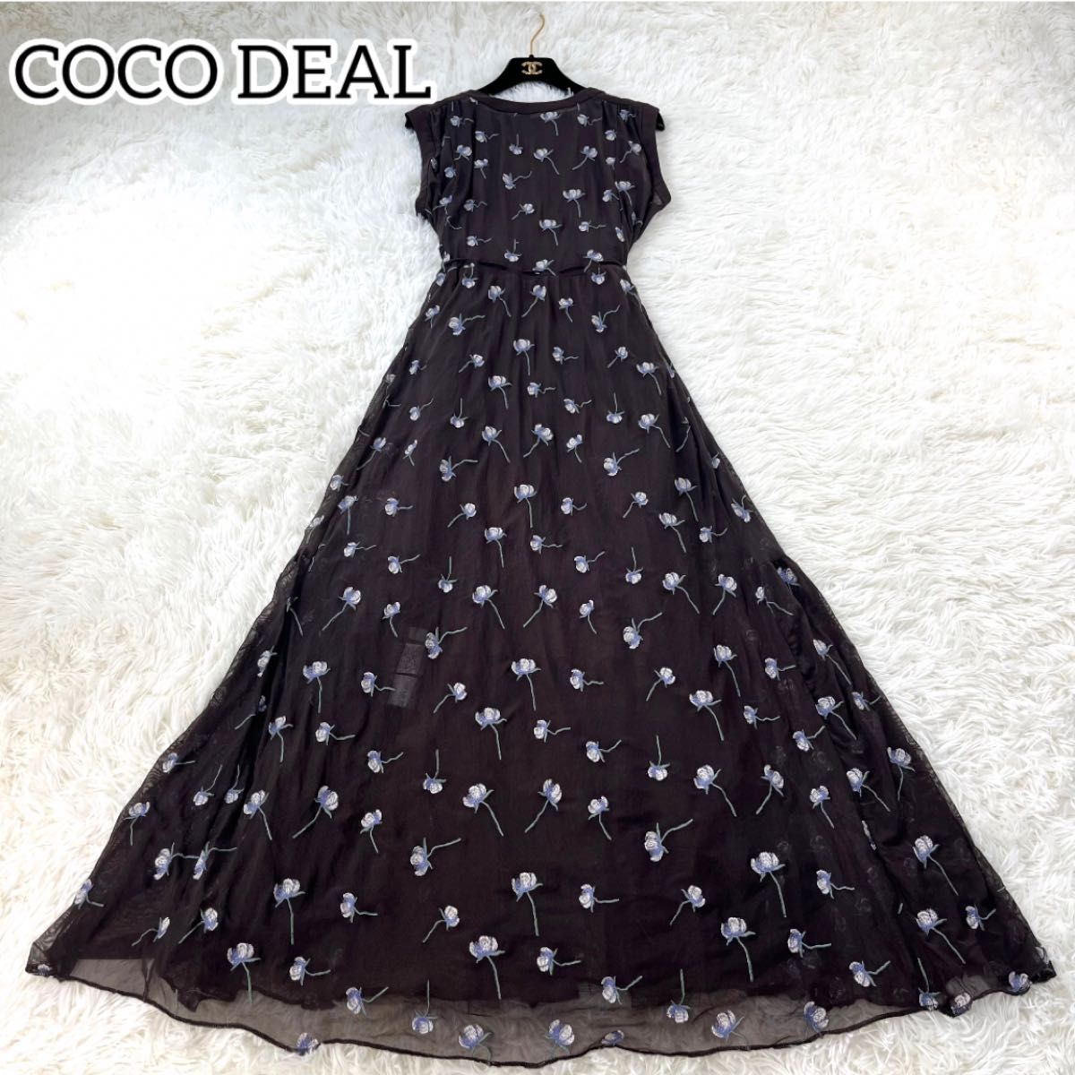 美品】COCO DEAL ココディール 総柄刺繍ワンピース ロング A 美品】COCO DEAL ココディール 総柄刺繍ワンピース ロング A