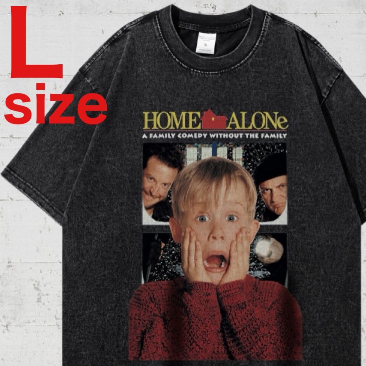 ホーム アローン Home Alone スクリーン 半袖Tシャツ ブラック L ホーム アローン Home Alone スクリーン 半袖Tシャツ ブラック L