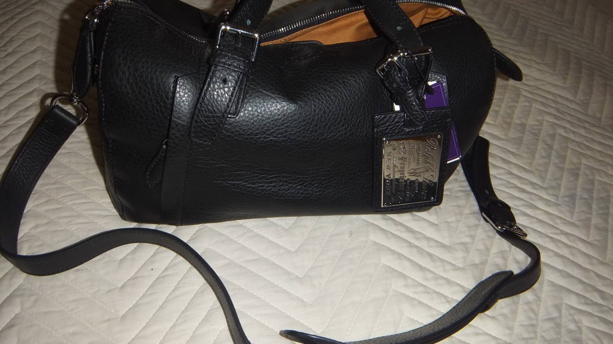 Ralph Lauren / Ralph Lauren 2WAY handbag shoulder bag black leather 