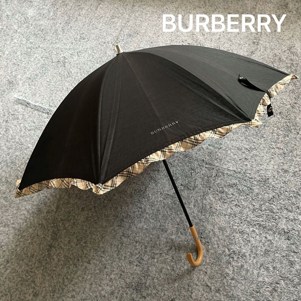 BURBERRY バーバリー 晴雨兼用 長傘 雨傘 日傘 黒 ノバチェック BURBERRY バーバリー 晴雨兼用 長傘 雨傘 日傘 黒 ノバチェック