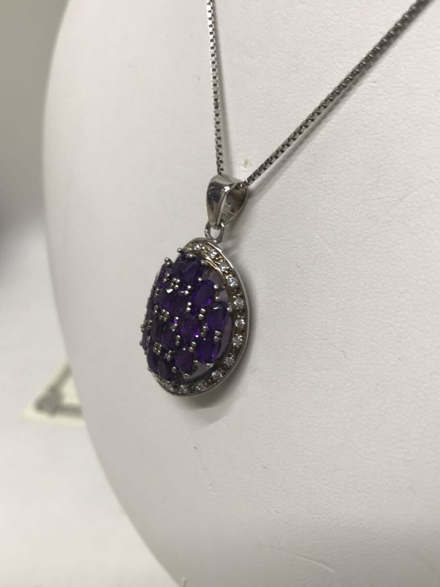 【鑑別書付】アメジスト 紫水晶 5ct ヴィンテージ ビンテージ SILVER シルバー 925 ネックレス　ペンダント