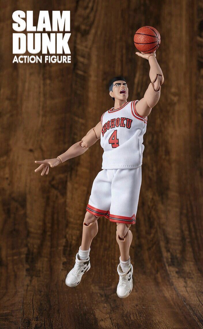 【即納】スラムダンク 1/10 可動フィギュア 湘北　白ユニフォーム 赤木剛憲 4号 SLAMDUNK ACTION FIGURE 非s.h.figuarts figma_画像1