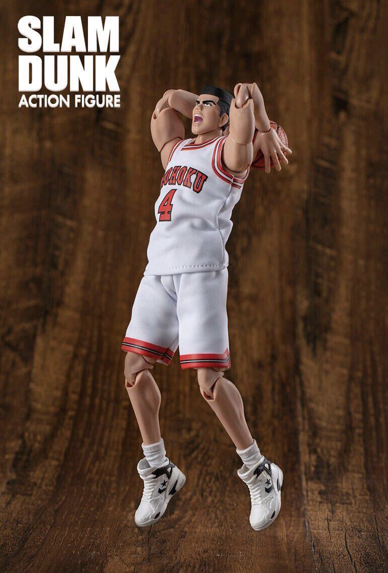 【即納】スラムダンク 1/10 可動フィギュア 湘北　白ユニフォーム 赤木剛憲 4号 SLAMDUNK ACTION FIGURE 非s.h.figuarts figma_画像3