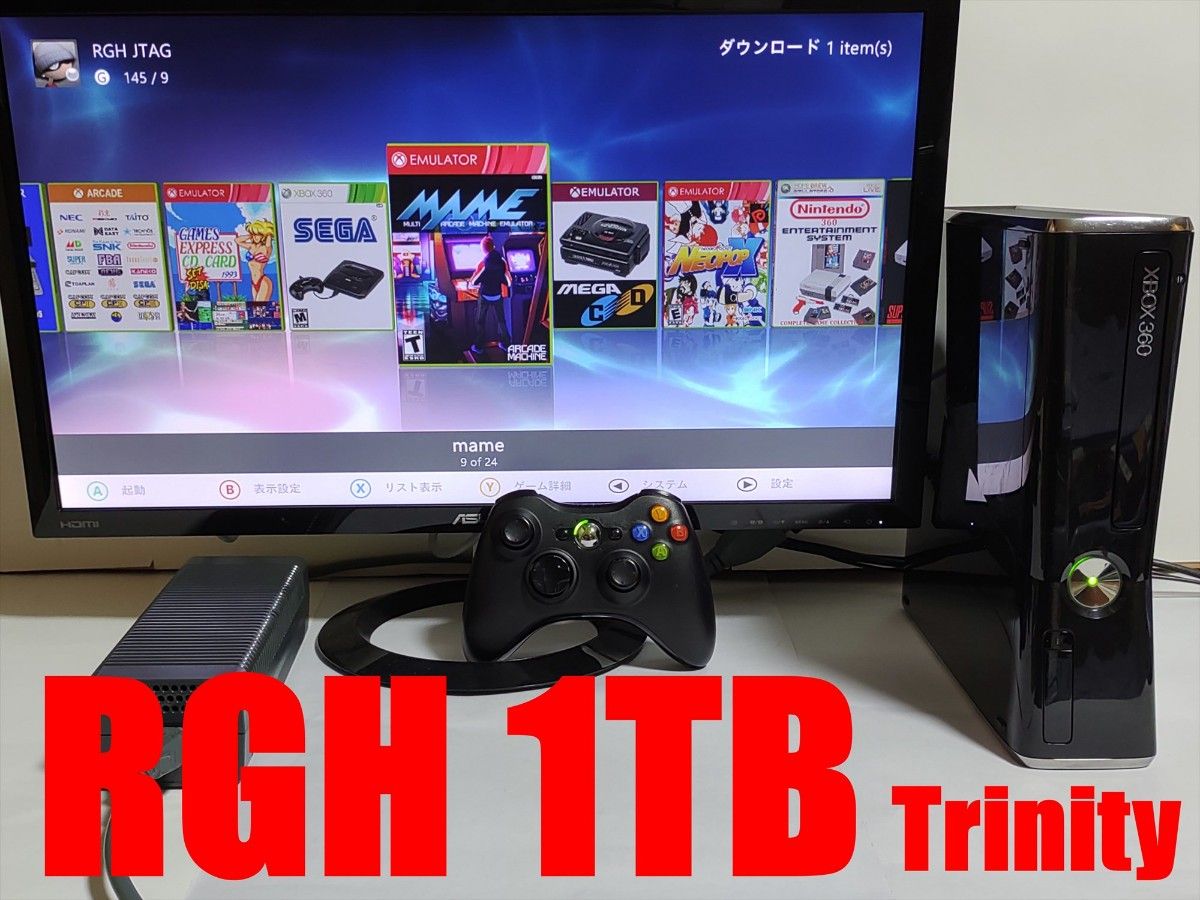 Xbox360 S RGH 1TB HDD 付属品付 動作OK 日本語化(Trinity)[N934 Xbox360 S RGH 1TB HDD 付属品付 動作OK 日本語化(Trinity)[N934