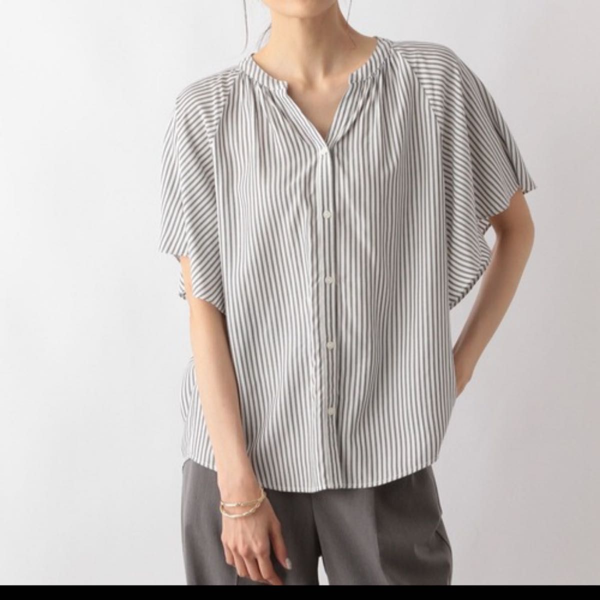 グローバルワークワーク さらさらリラックスプリントブラウス