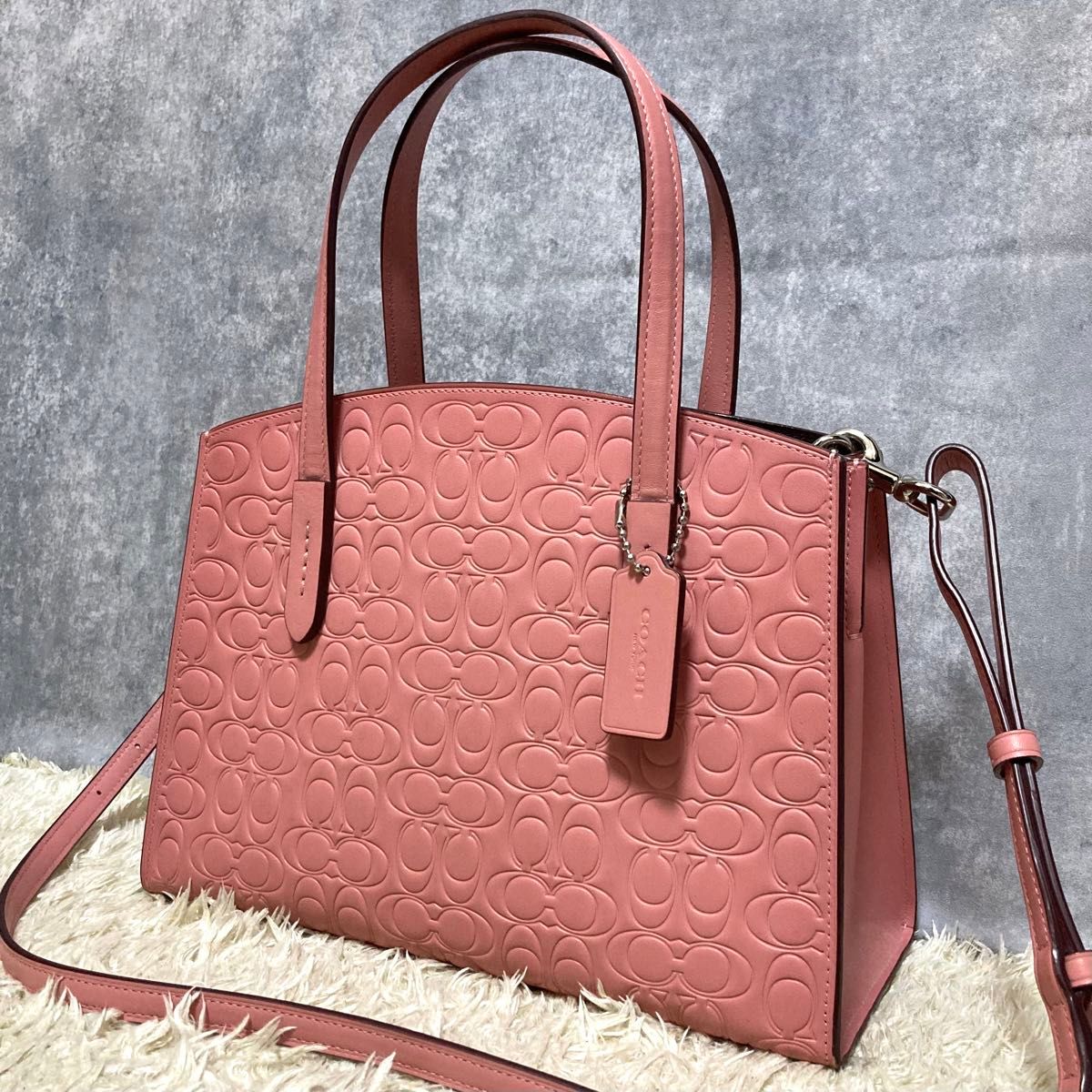 極美品】COACH コーチ ショルダーバッグ レザー 本革 ピンク 極美品】COACH コーチ ショルダーバッグ レザー 本革 ピンク