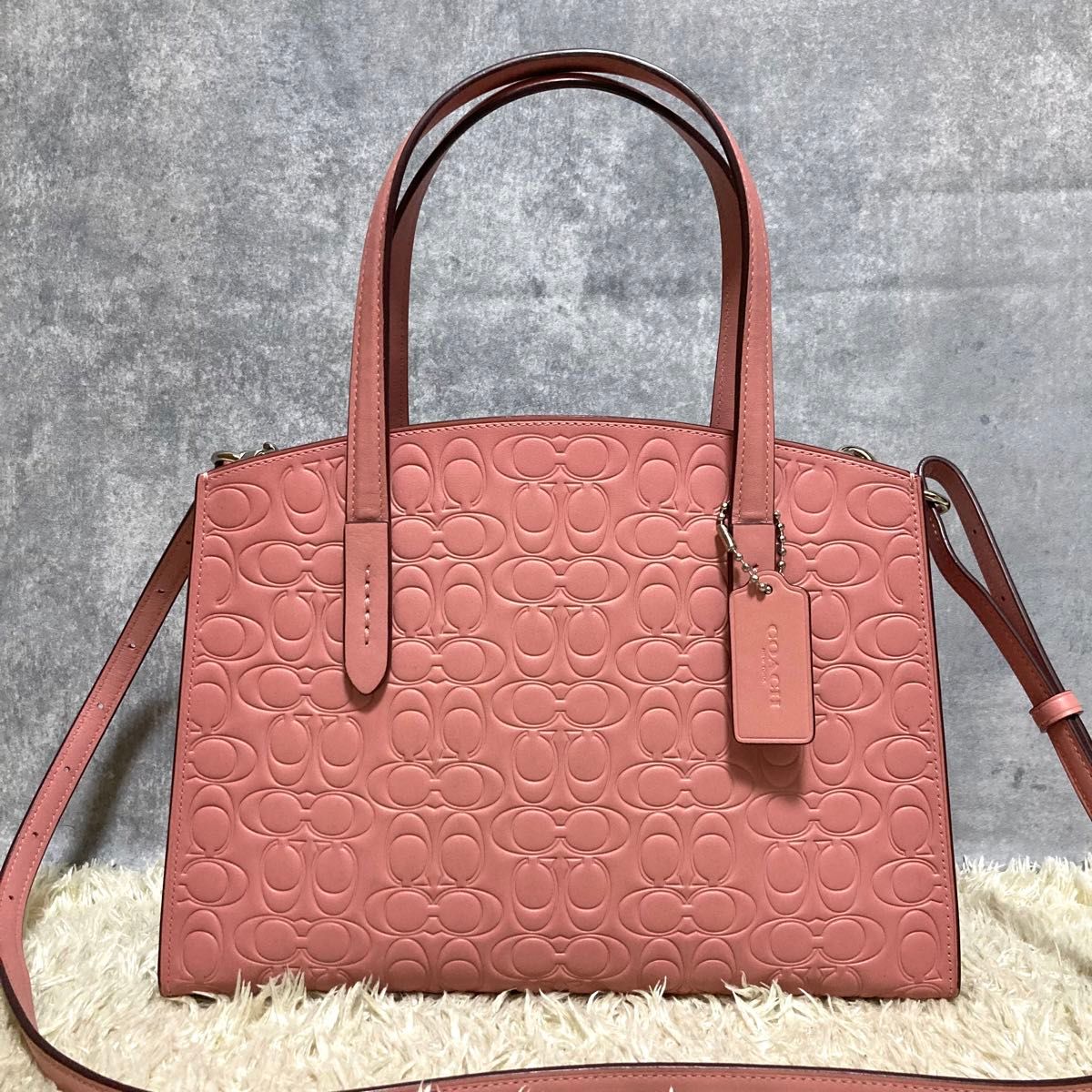 極美品】COACH コーチ ショルダーバッグ レザー 本革 ピンク 極美品】COACH コーチ ショルダーバッグ レザー 本革 ピンク