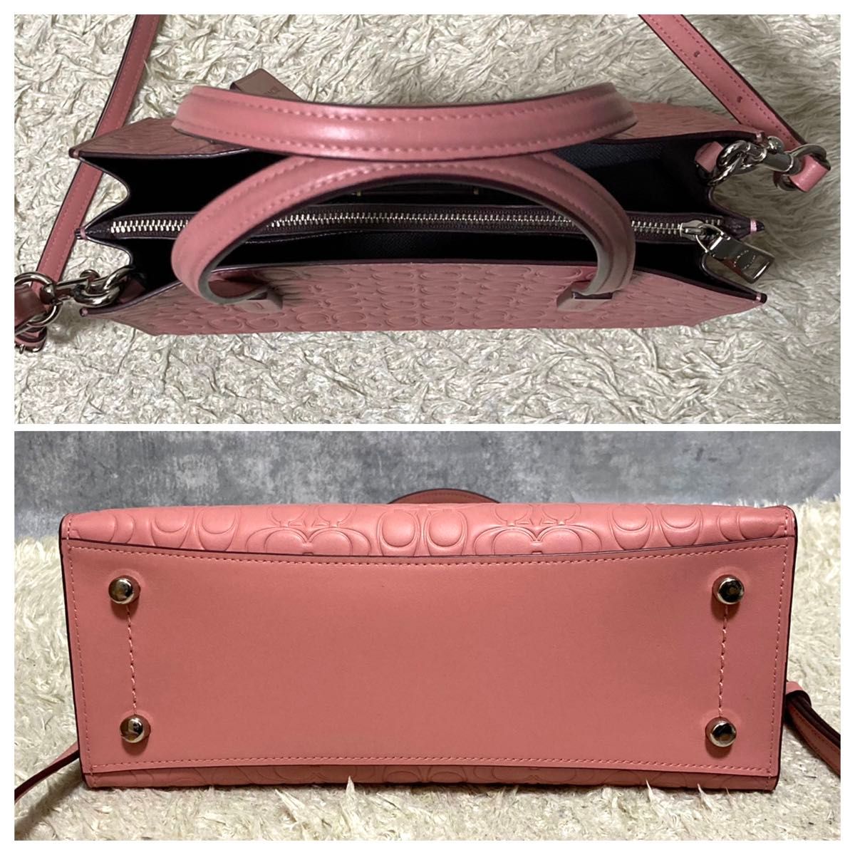 極美品】COACH コーチ ショルダーバッグ レザー 本革 ピンク 極美品】COACH コーチ ショルダーバッグ レザー 本革 ピンク