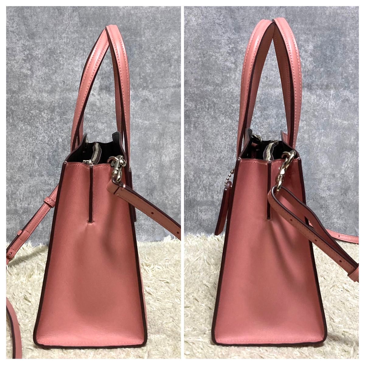 極美品】COACH コーチ ショルダーバッグ レザー 本革 ピンク 極美品】COACH コーチ ショルダーバッグ レザー 本革 ピンク