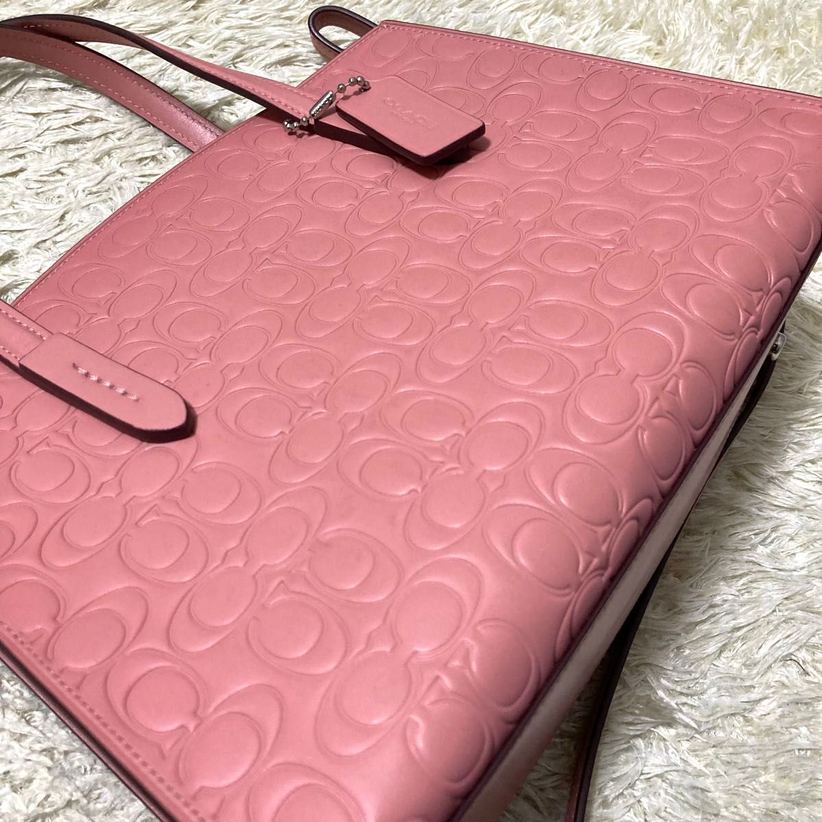 極美品】COACH コーチ ショルダーバッグ レザー 本革 ピンク 極美品】COACH コーチ ショルダーバッグ レザー 本革 ピンク