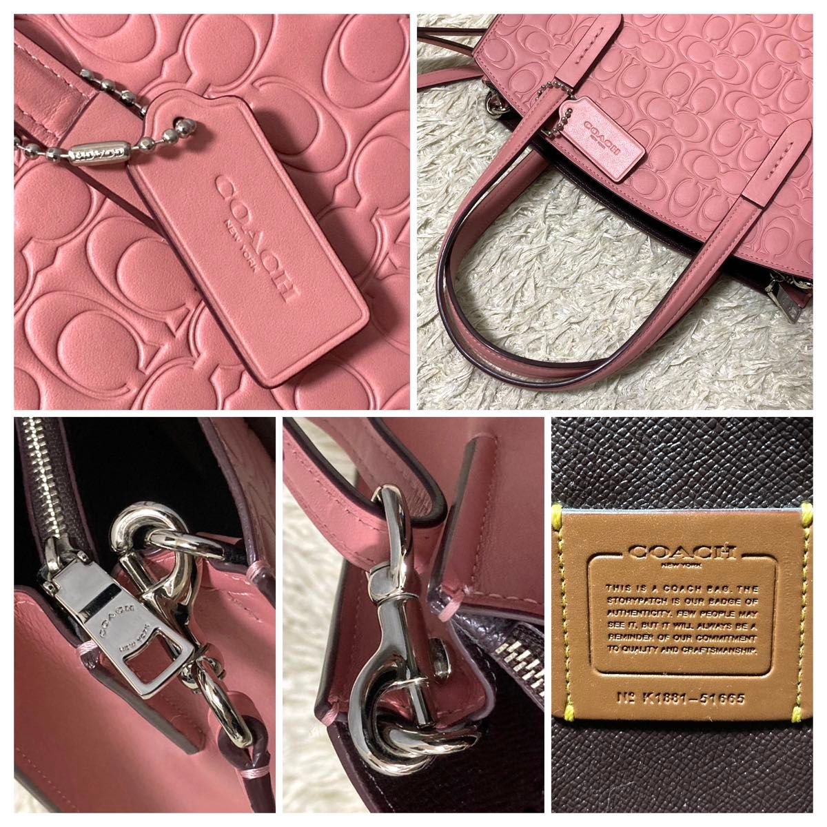 極美品】COACH コーチ ショルダーバッグ レザー 本革 ピンク 極美品】COACH コーチ ショルダーバッグ レザー 本革 ピンク