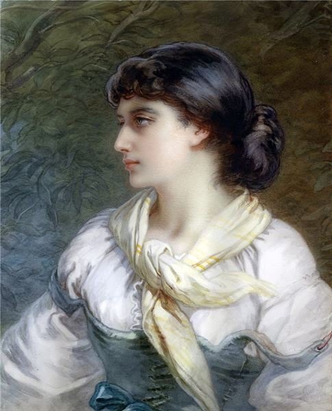 水彩画 画家の肖像画の模写 水彩画 画家の肖像画の模写