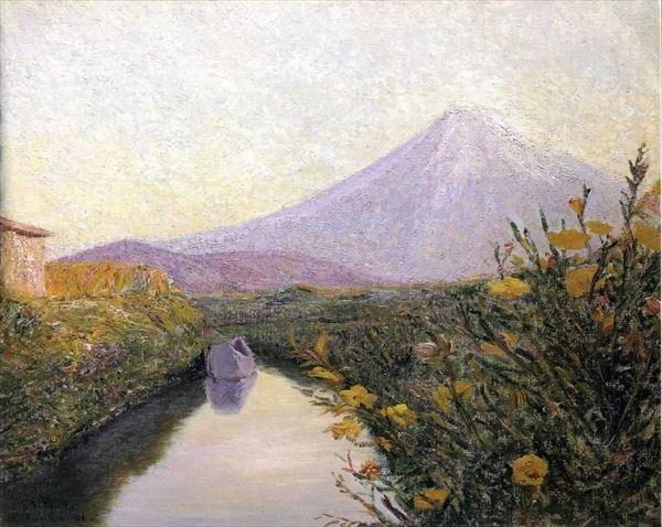 真作 高橋弘 1983年最晩年油彩「港町風景」画寸 F10 広島県尾道 真作 高橋弘 1983年最晩年油彩「港町風景」画寸 F10 広島県尾道