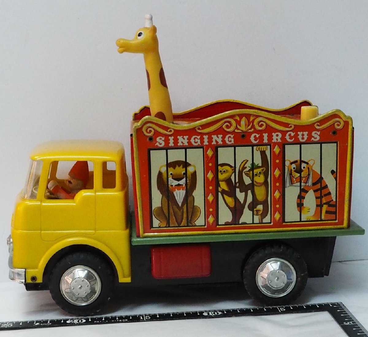 TOMY【SINGING CIRCUS TRUCK シンギング サーカス トラック 動作不良】當(dāng)時物 ブリキ一部プラ制 自動車 TIN TOY■TOMY【中古】0974