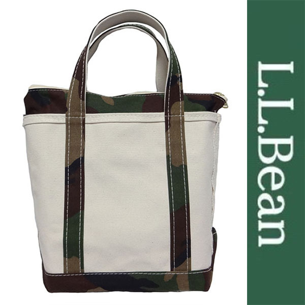 お歳暮 人気 手さげ オフホワイト カモフラ コットン キャンバス エルエルビーン バッグ トート BAG TOTE L.L.Bean 新品 USA 正規品 アウトドア S ZIP その他