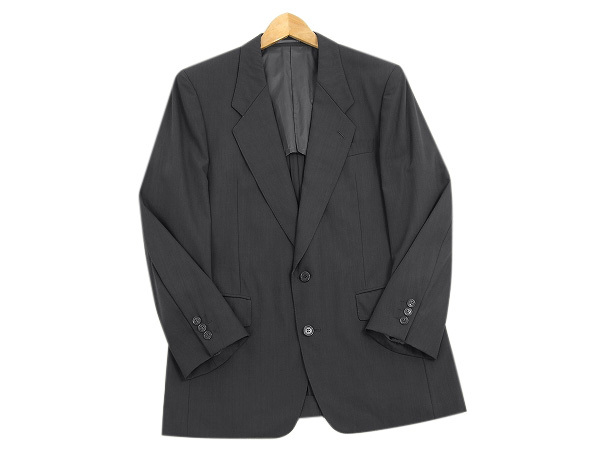 今季一番 極美品★LANVIN*ランバン★濃グレー系★春夏秋★ロゴ入り*2つボタン★薄手*サマーウール*シングルジャケット★S48-25/メンズ 男性用 今季一番 極美品★LANVIN*ランバン★濃グレー系★春夏秋★ロゴ入り*2つボタン★薄手*サマーウール*シングルジャケット★S48-25/メンズ 男性用