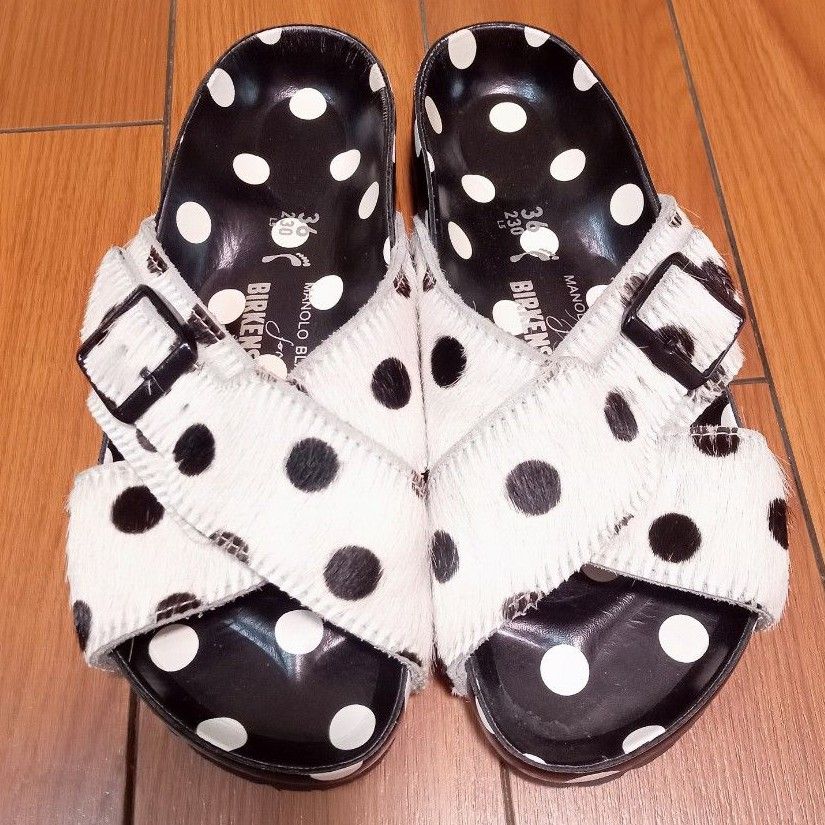 完売 人気 マノロブラニク ビルケン コラボ 36 ドット サンダル 完売 人気 マノロブラニク ビルケン コラボ 36 ドット サンダル