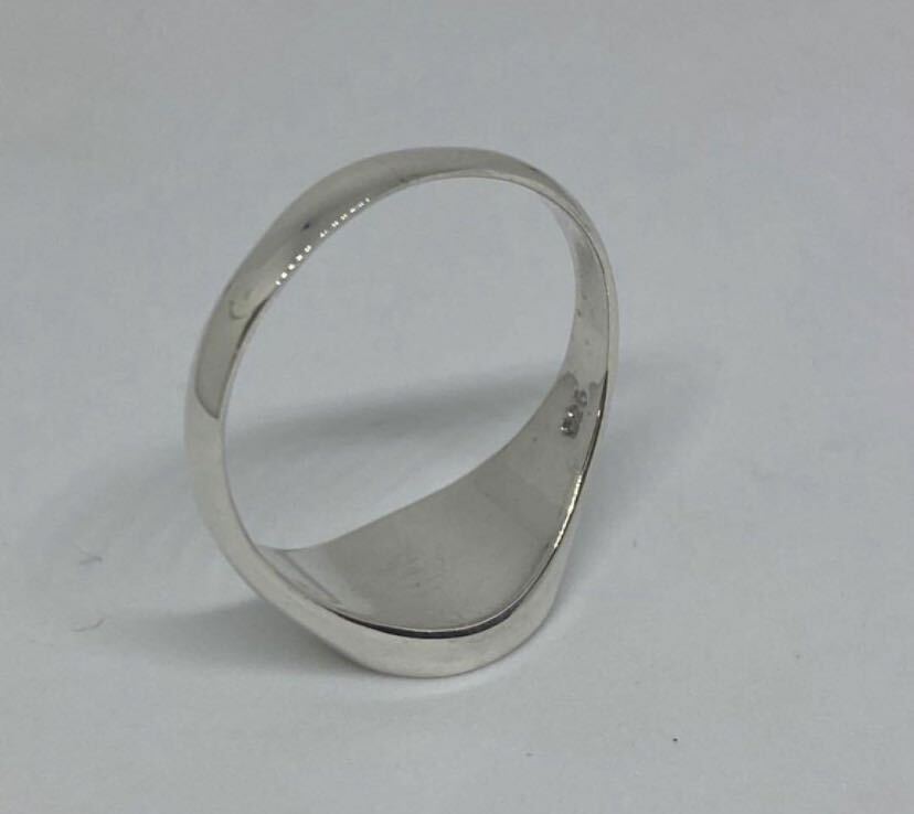 KSE-8-47take43.5.. oval sig net feng shui a little over . sterling silver 925 silver ring 16 number 3.5
