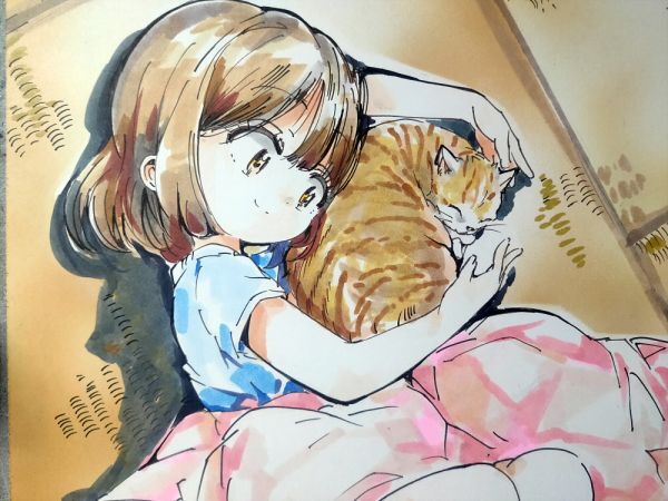 雪の夜 猫 原画 手描き イラスト 雪の夜 猫 原画 手描き イラスト 雪の夜 猫 原画 手描き