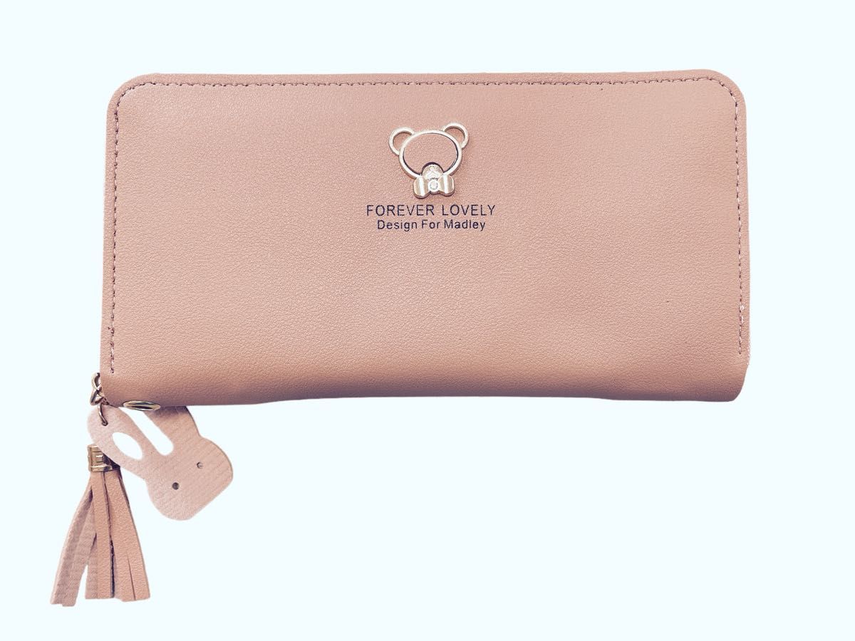 長財布　財布　レディース　ピンク　大容量　モチーフ　クマ　可愛い　シンプル　人気　新品　未使用　