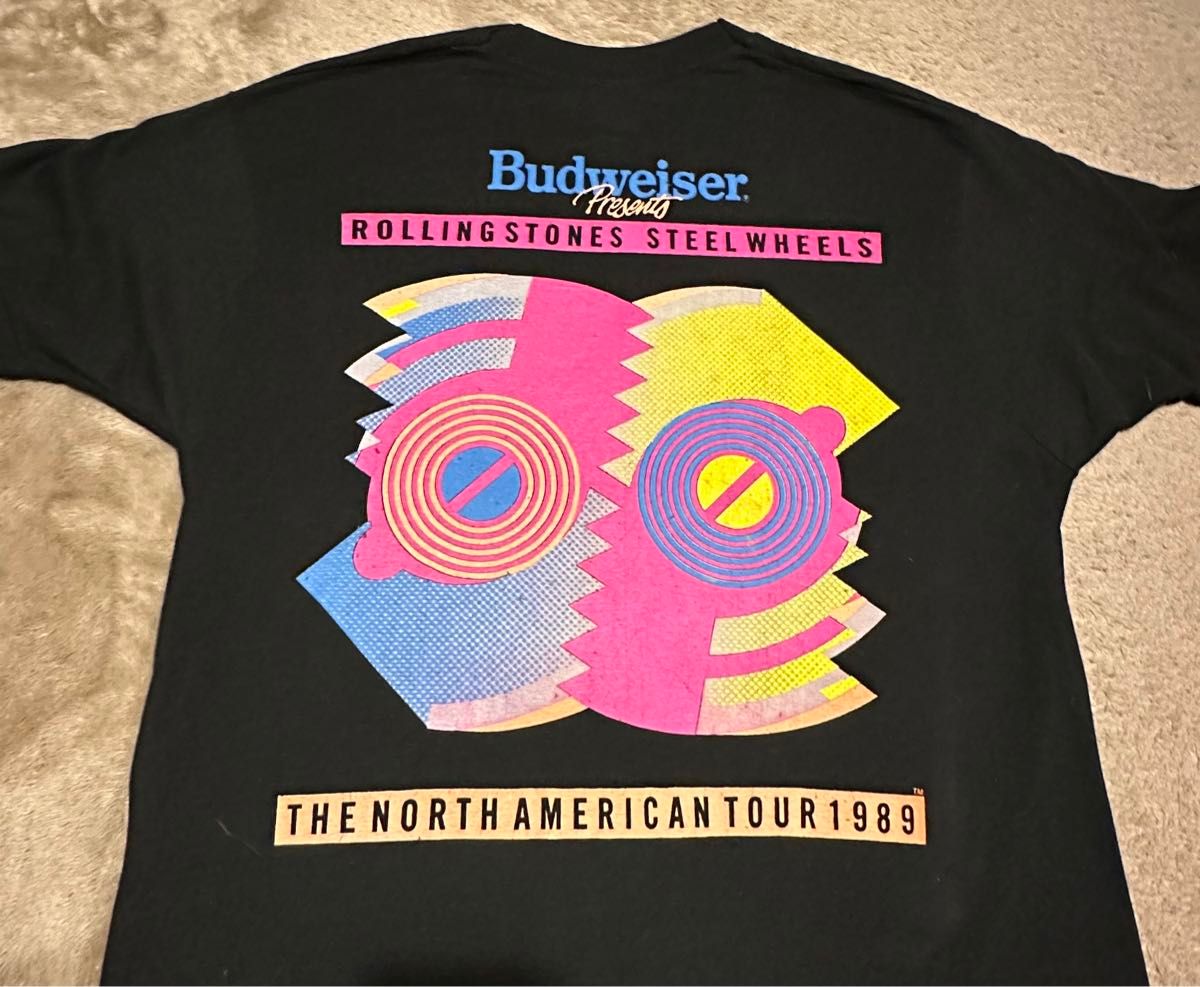 1989年 ローリングストーンズ 北米ツアー TシャツXL シングル 1989年 ローリングストーンズ 北米ツアー TシャツXL シングル