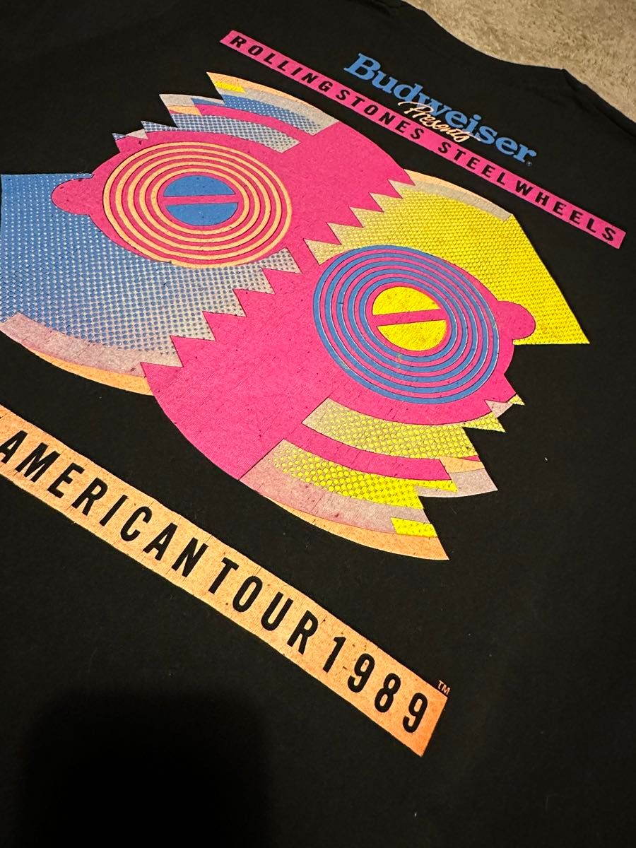 1989年 ローリングストーンズ 北米ツアー TシャツXL シングル 1989年 ローリングストーンズ 北米ツアー TシャツXL シングル