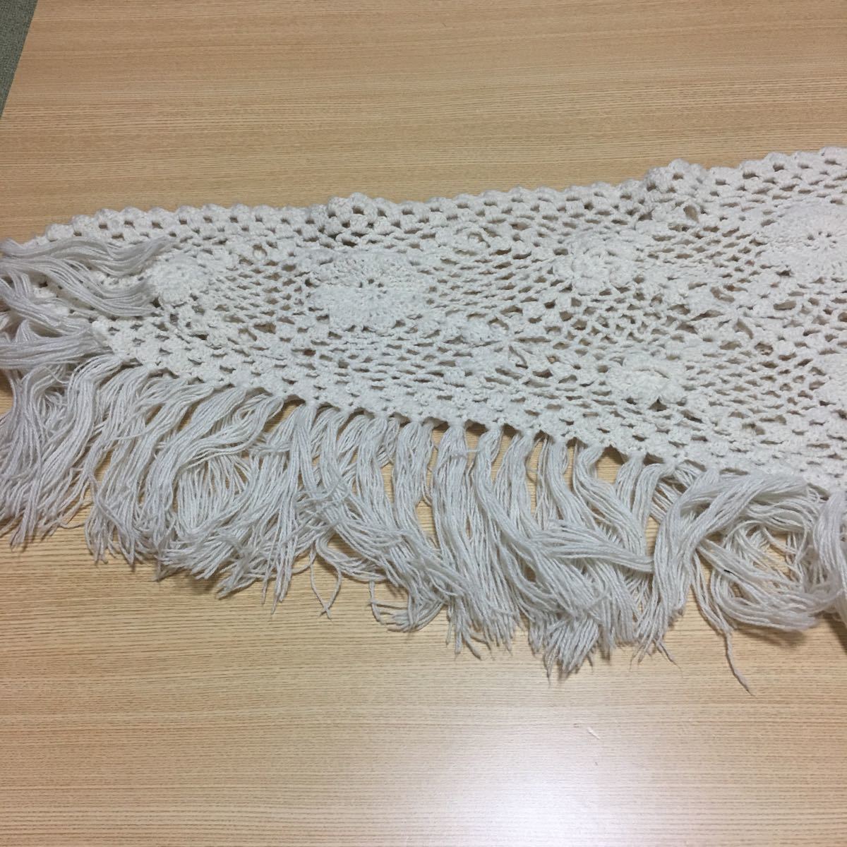 y^ Lois Crayon knitted. stole race stole feather woven thing acrylic fiber knitted ivory 210 centimeter width maximum 30 centimeter 