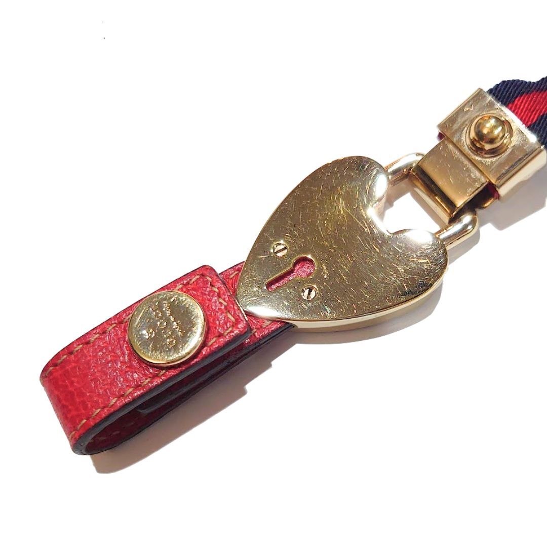 鑑定済】GUCCI グッチ ネックストラップ ネックホルダー ハート 鑑定済】GUCCI グッチ ネックストラップ ネックホルダー ハート