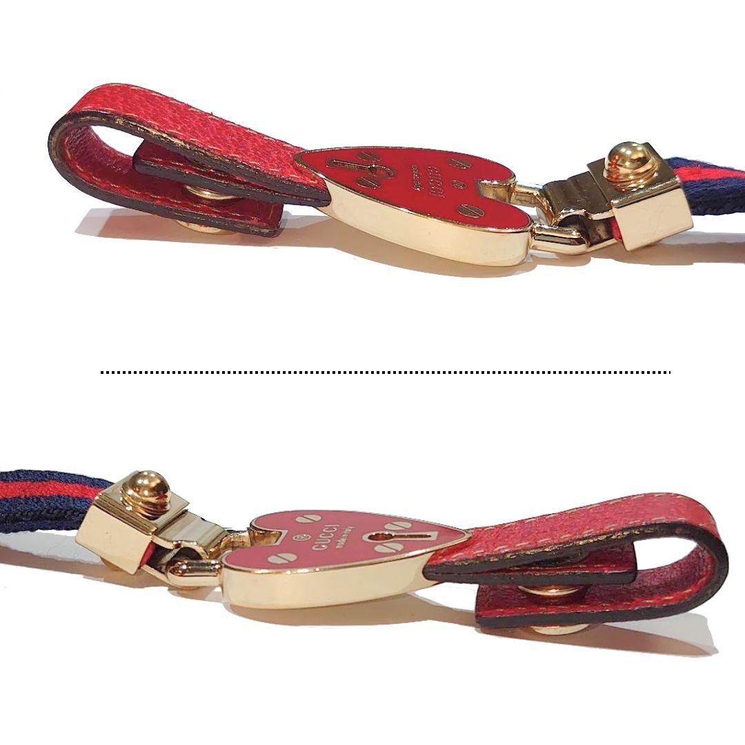 鑑定済】GUCCI グッチ ネックストラップ ネックホルダー ハート 鑑定済】GUCCI グッチ ネックストラップ ネックホルダー ハート