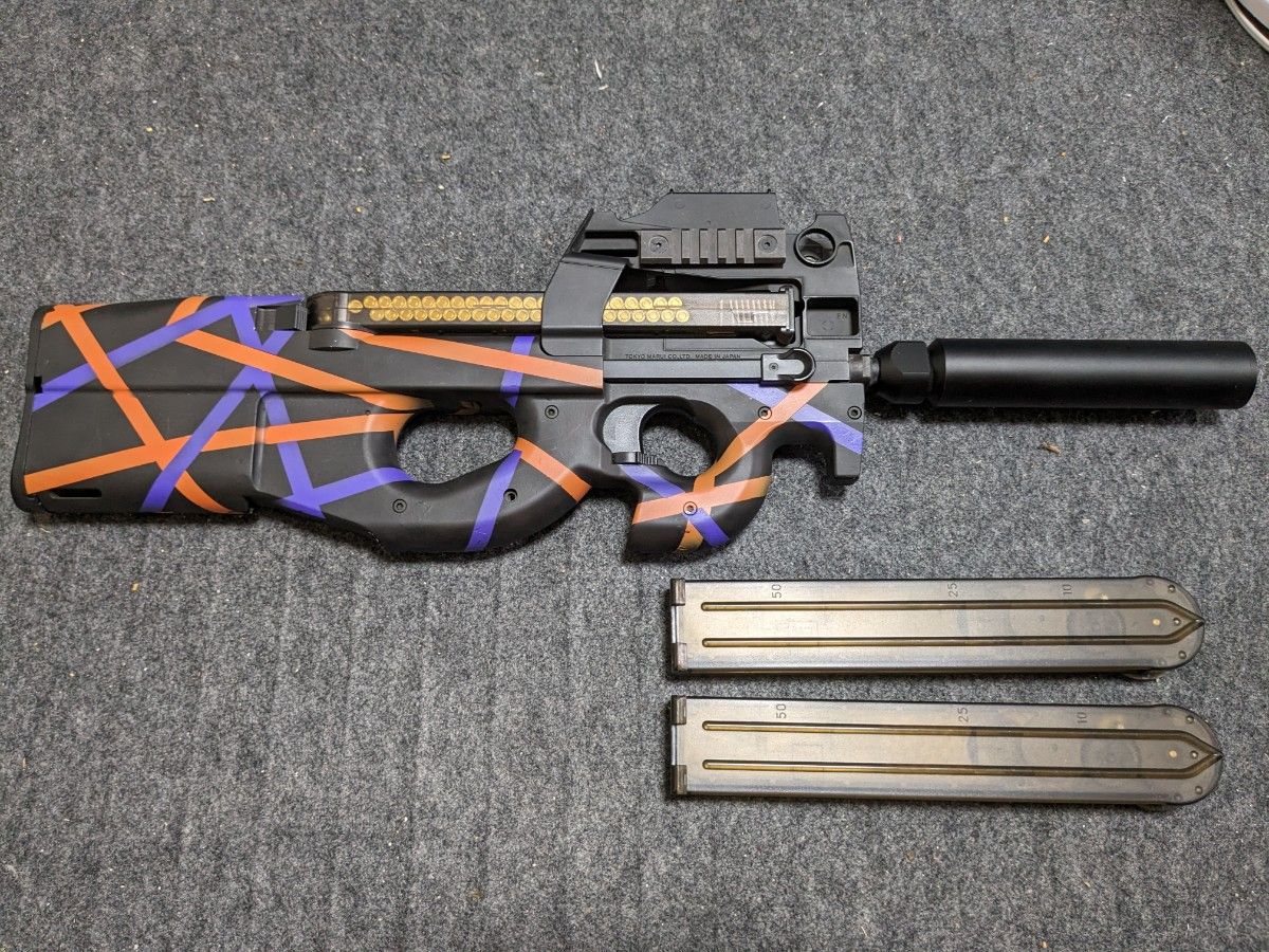 東京マルイ スタンダードP90 ドットサイトタイプ ストライプ塗装 東京マルイ スタンダードP90 ドットサイトタイプ ストライプ塗装