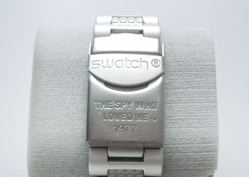 007★入手困難コラボモデル★THE SPY WHO LOVED ME★SWATCH★日付機(jī)能付★美品★ジェームズ?ボンド★電池交換済み★オメガ好きも見てね