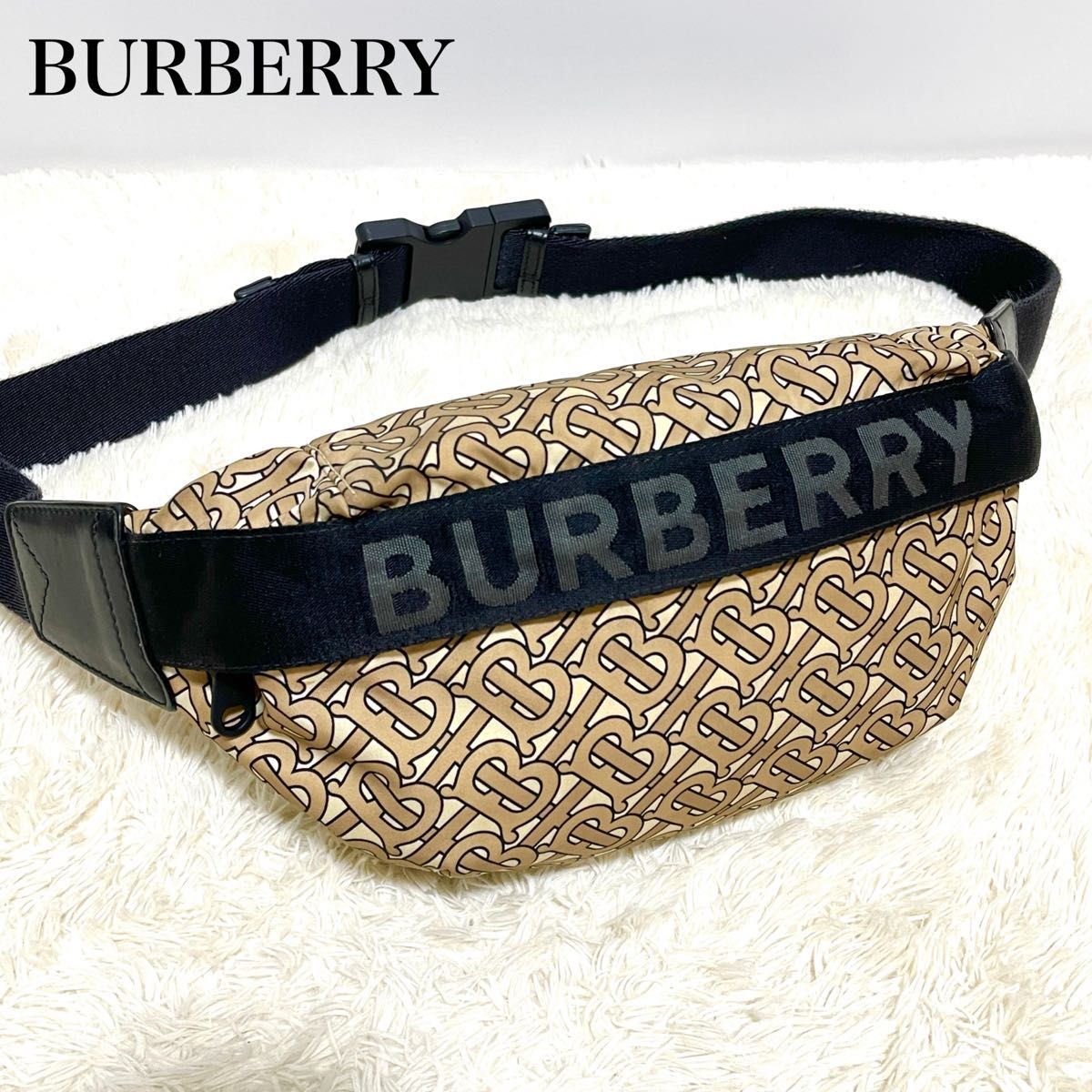 BURBERRY バーバリー ボディバッグ ウエストバッグ TBロゴ 総柄 BURBERRY バーバリー ボディバッグ ウエストバッグ TBロゴ 総柄