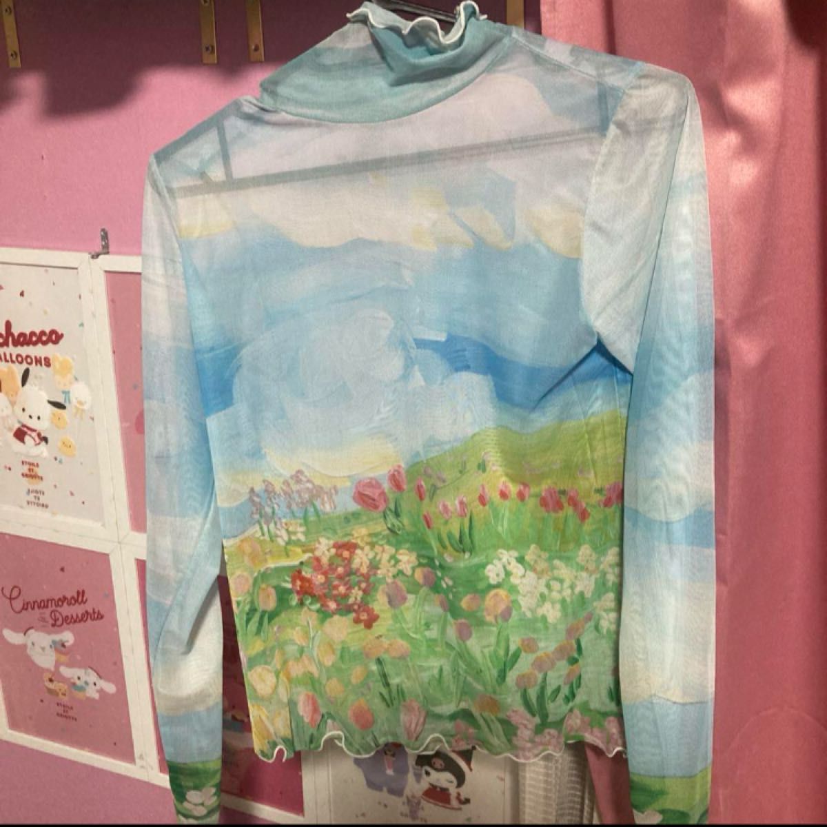 名古屋限定 POPPY あさぎーにょ フラワーヒルシースルートップス 名古屋限定 POPPY あさぎーにょ フラワーヒルシースルートップス
