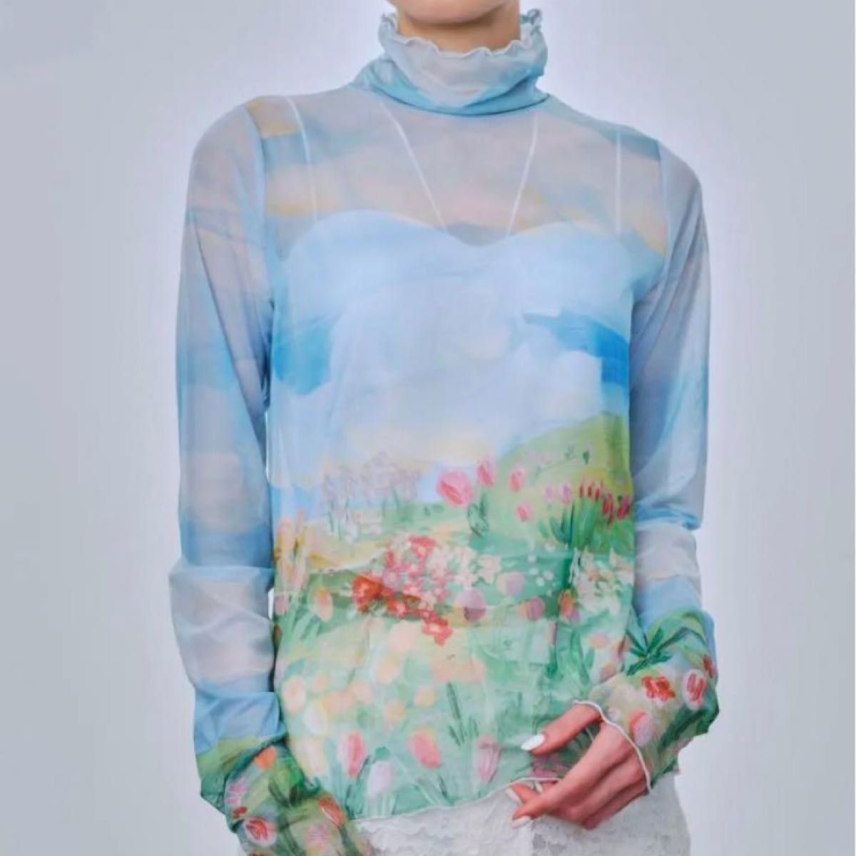 名古屋限定 POPPY あさぎーにょ フラワーヒルシースルートップス 名古屋限定 POPPY あさぎーにょ フラワーヒルシースルートップス