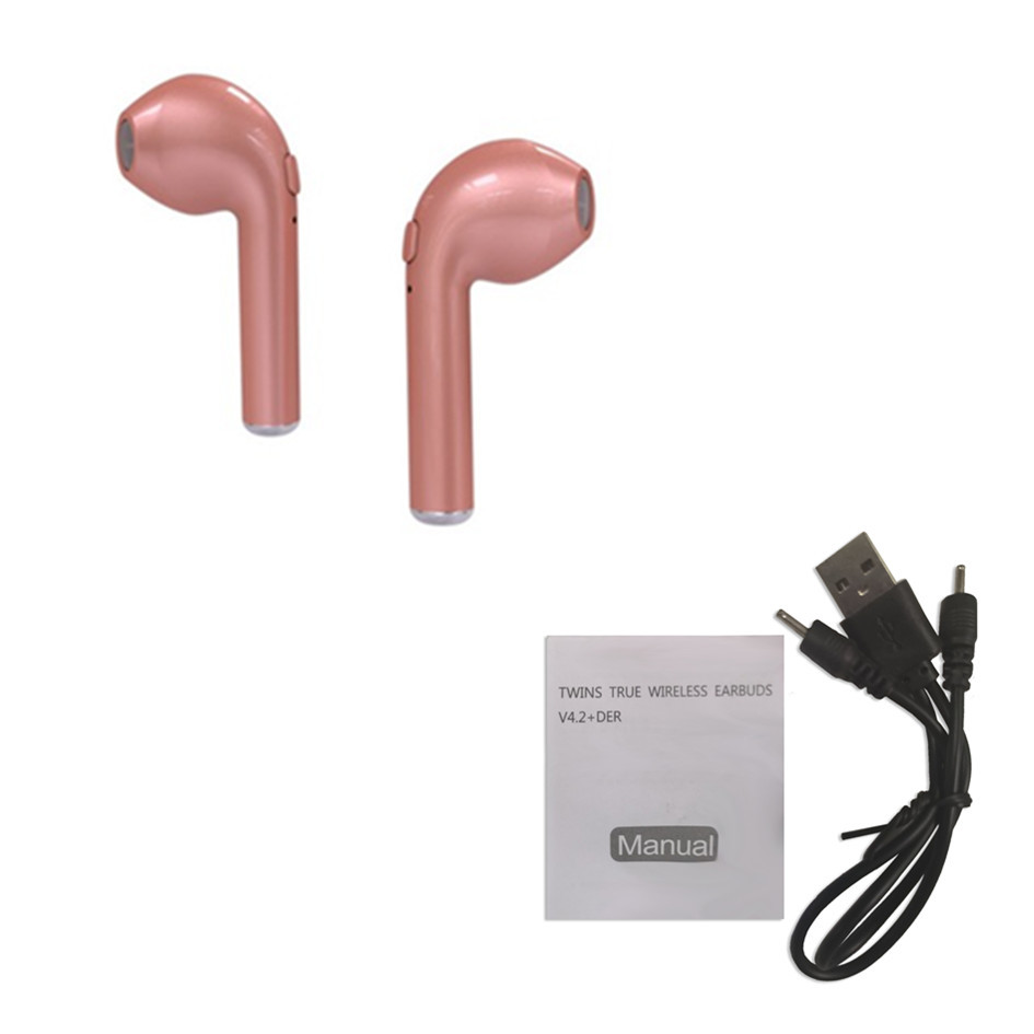 Bluetooth　イヤホン　ワイヤレスイヤホン iPhone　アンドロイド パソコン　ゲーム機 マイク 両耳 USB 充電 重低音 ピンク　21_画像2