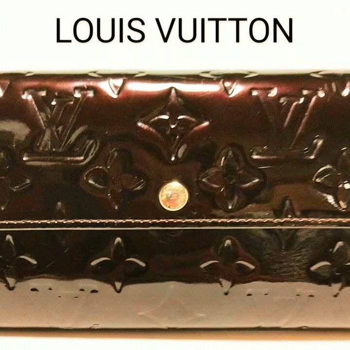 LOUIS VUITTONルイヴィトン◆美品●モノグラム■ヴェルニ★ポルトフォイユ サラ□長財布○二つ折り☆アマラント