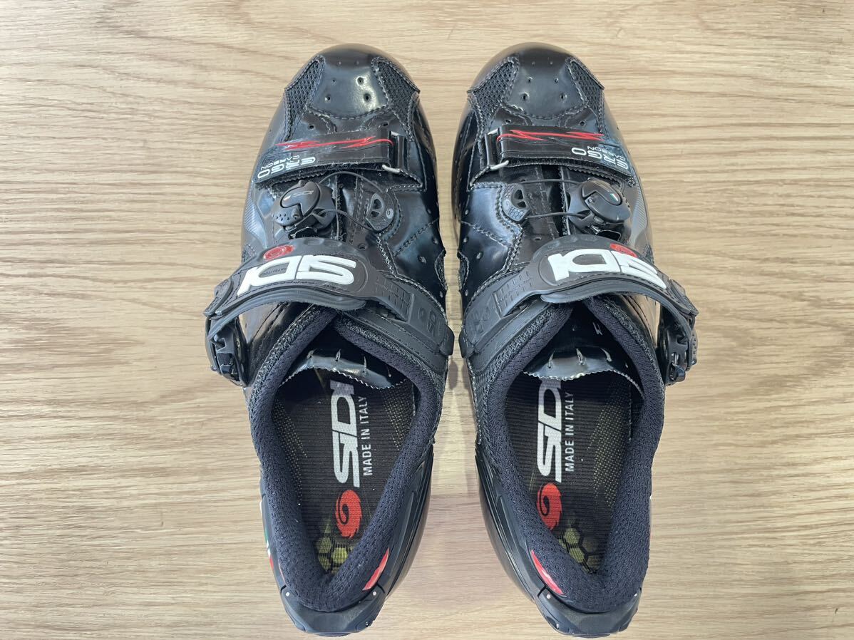 ■美品■SIDI シディ ERGO CARBON エルゴカーボン EU42サイズ 26cm相当 ブラック ロードバイク パーツ アクセサリー P0955