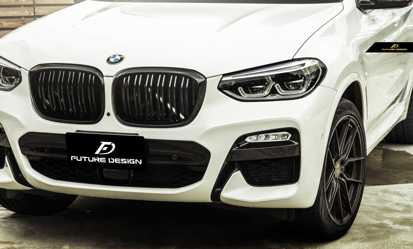 【FUTURE DESIGN】BMW G01 X3 G02 X4 フロント用艶ありブラックキドニーグリル センターグリル Performance style II_画像6