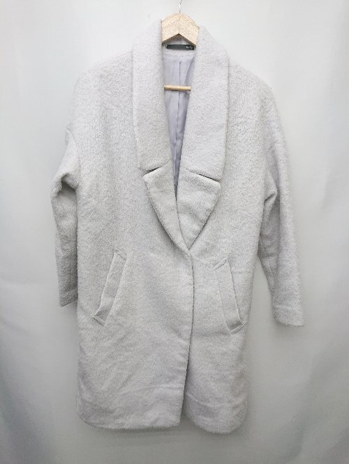 ◇ Heather ヘザー ウール混 長袖 チェスターコート サイズF ライトグレー系 レディース P
