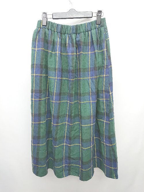 * SM2sa man sa Moss Moss check casual long height flair skirt size F green group multi lady's P