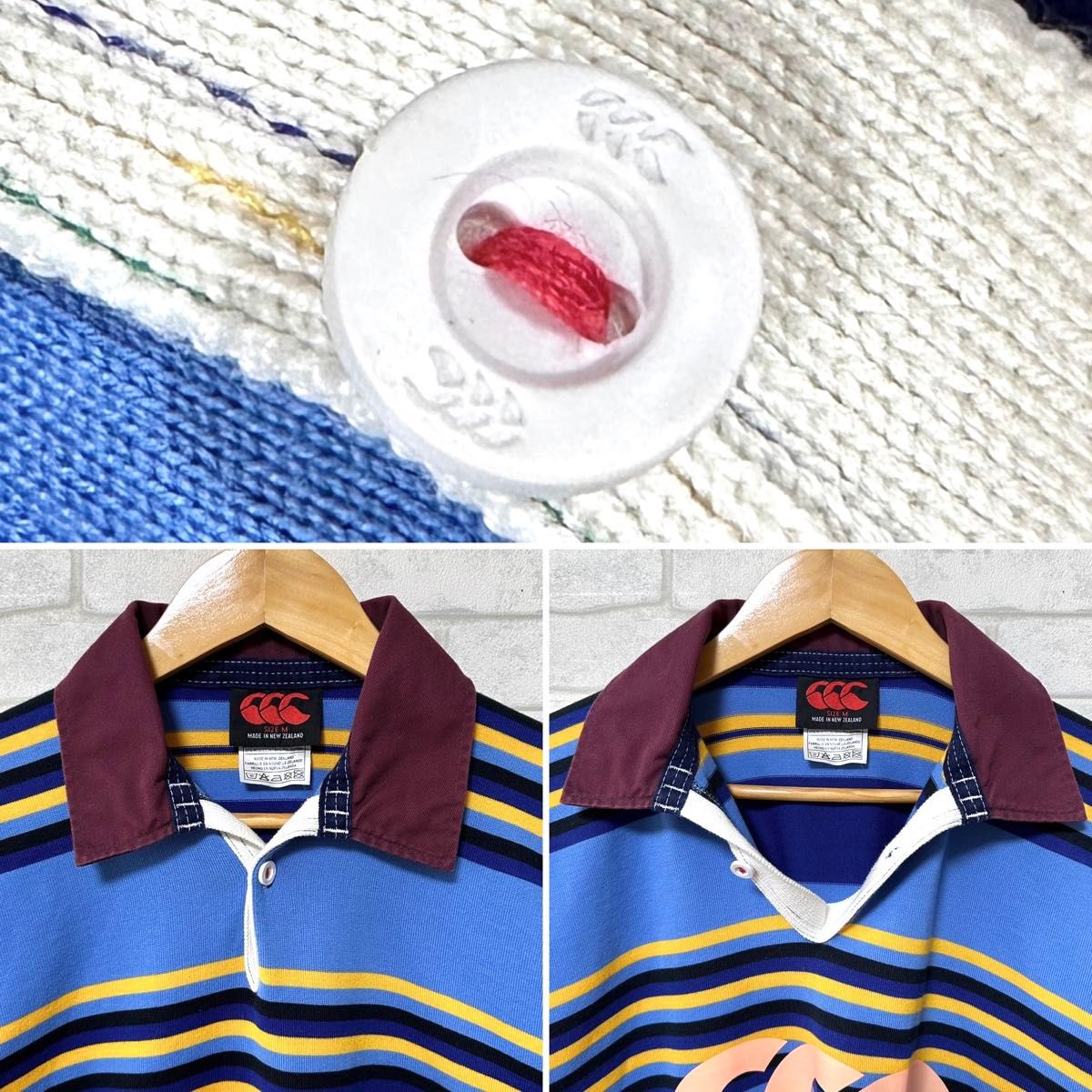 CANTERBURY カンタベリー マルチカラー ボーダー ラガーシャツ CANTERBURY カンタベリー マルチカラー ボーダー ラガーシャツ