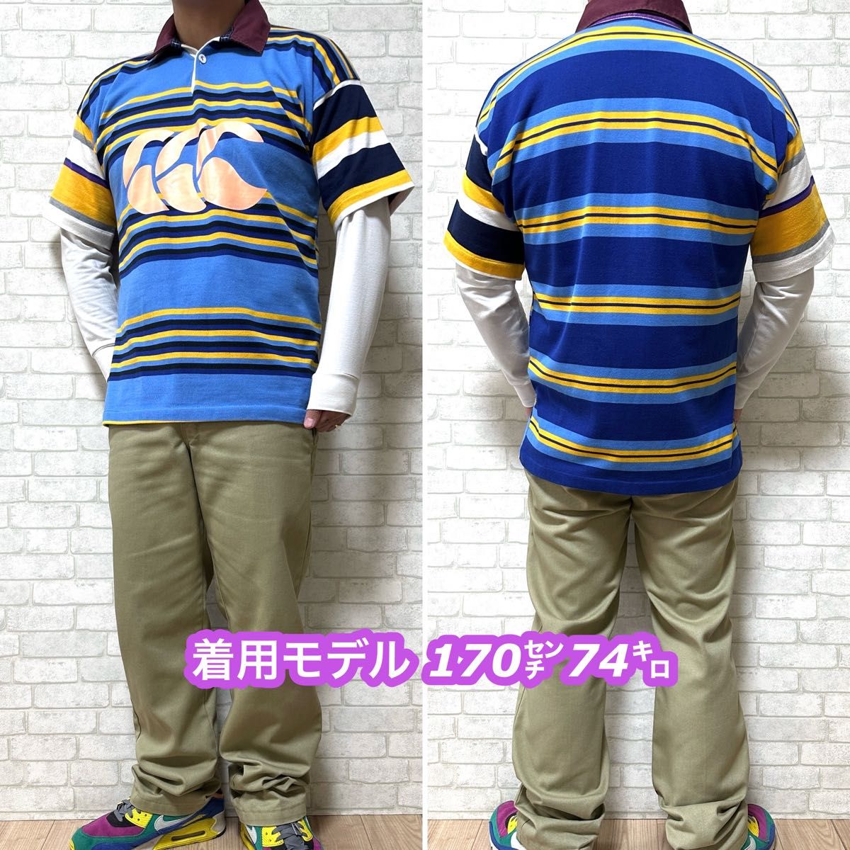 CANTERBURY カンタベリー マルチカラー ボーダー ラガーシャツ CANTERBURY カンタベリー マルチカラー ボーダー ラガーシャツ