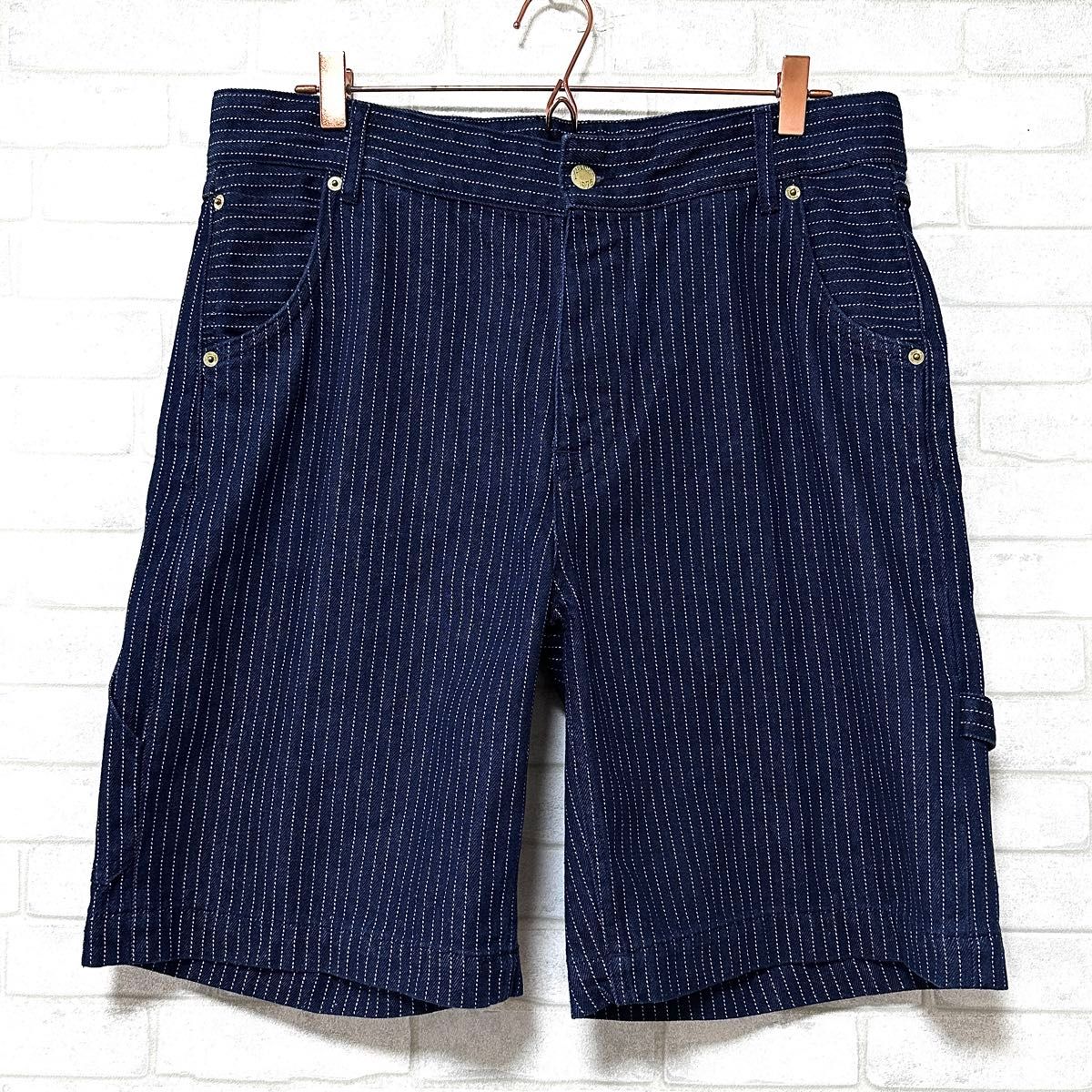 ZARA ザラ ストライプ ペインターショーツ ワイド デニムハーフ ZARA ザラ ストライプ ペインターショーツ ワイド デニムハーフ