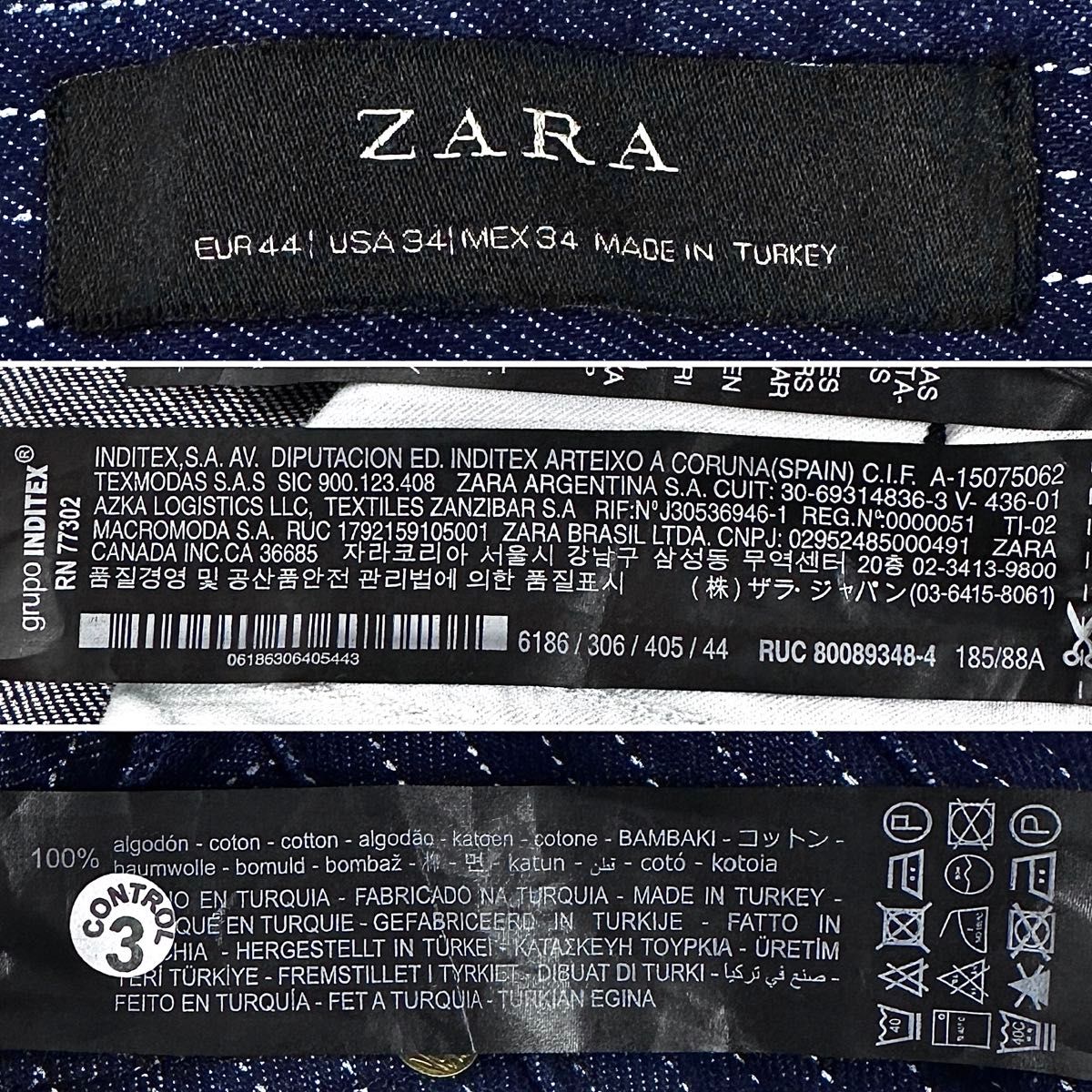 ZARA ザラ ストライプ ペインターショーツ ワイド デニムハーフ ZARA ザラ ストライプ ペインターショーツ ワイド デニムハーフ