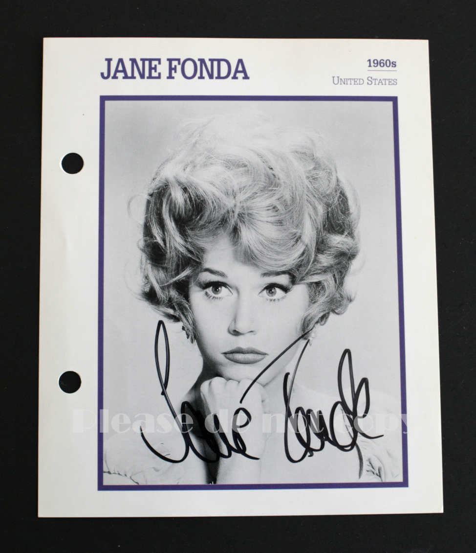 Jane Fonda ジェーン・フォンダ 直筆 サイン フォト　オリジナル・カード