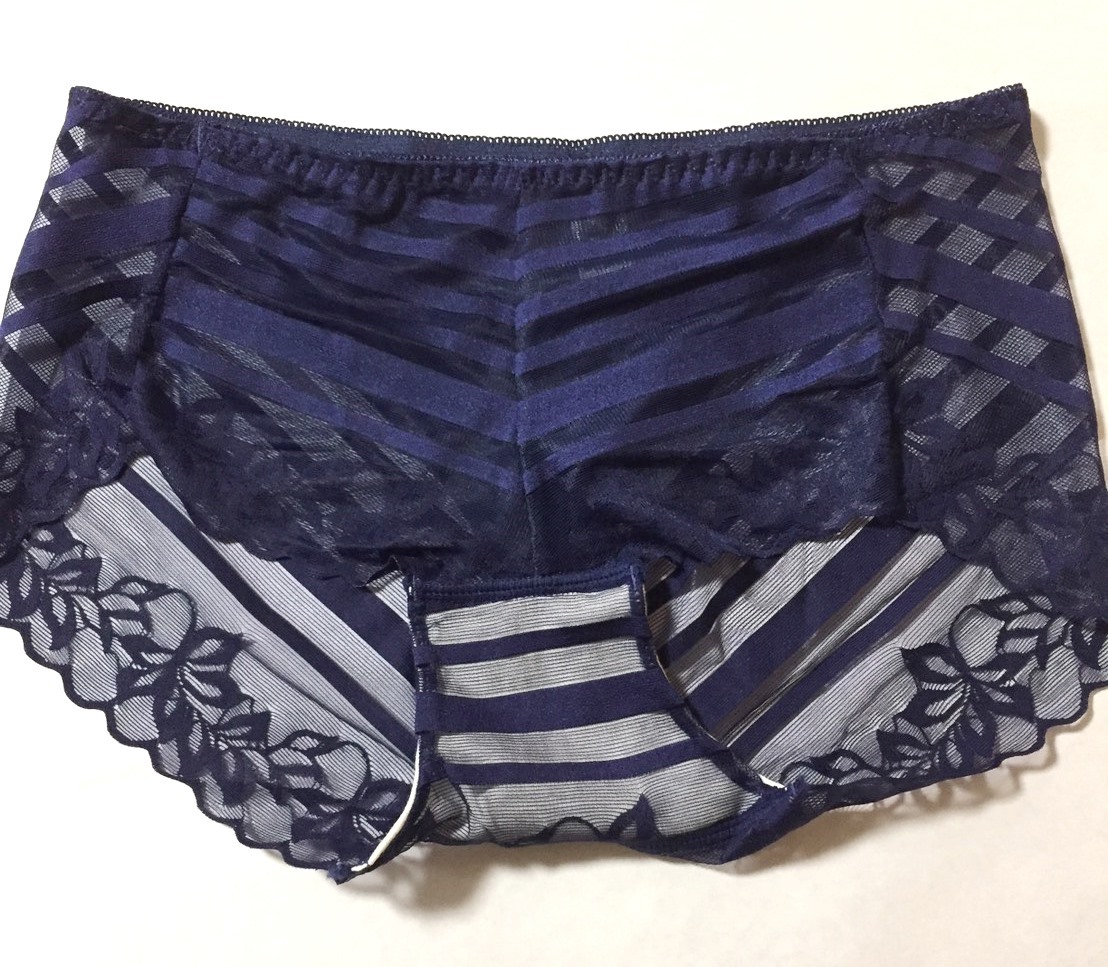 送料無料です ☆新品☆ 脇高 ブラジャー&ショーツ セット ネイビー A75☆ 【Pza】(2-5)_画像7