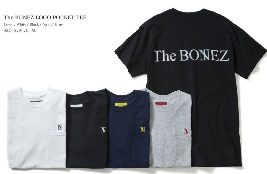 Yahoo!オークション - ネイビーM即決THE BONEZ即完 ポケットTシャツfa...