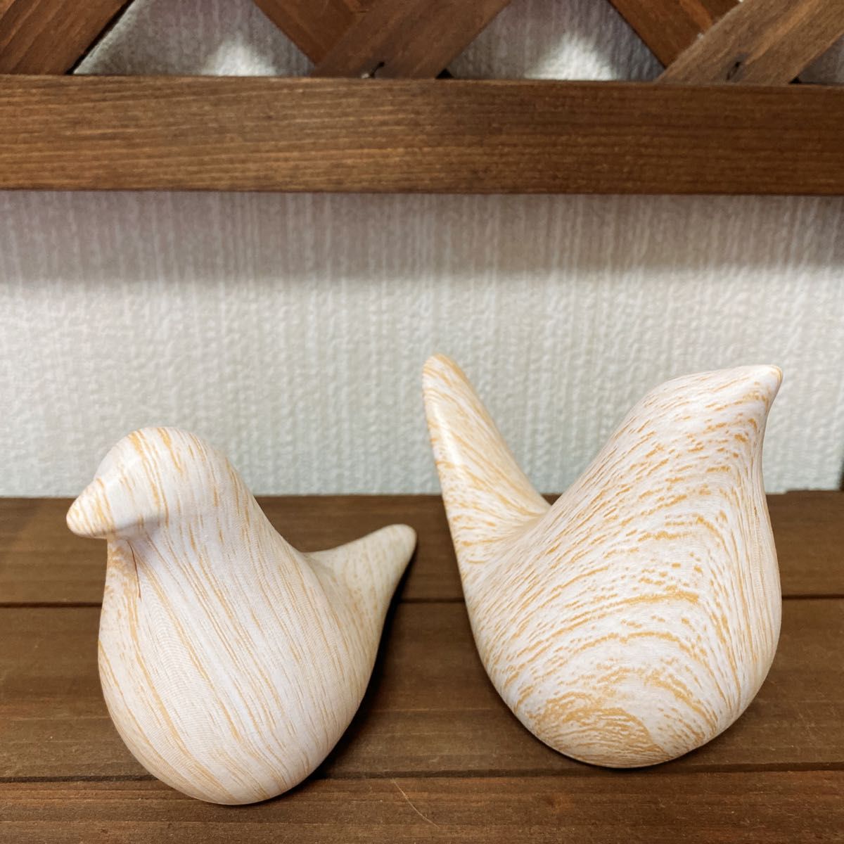 木目調 陶器 鳥のオブジェ 置物 バード ウッド風オブジェ 北欧 木目調 陶器 鳥のオブジェ 置物 バード ウッド風オブジェ 北欧