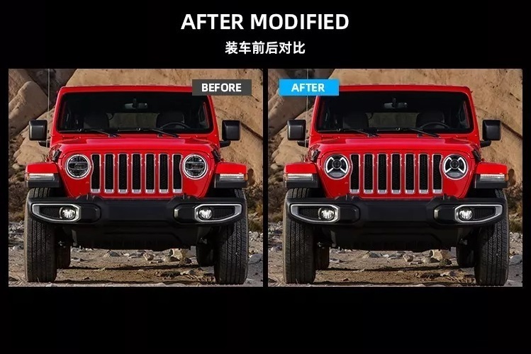  Jeep Wrangler Unlimited Sahara JL \'18~ LED head light + full LED sequential / current . turn signal smoked tail 4 point set 